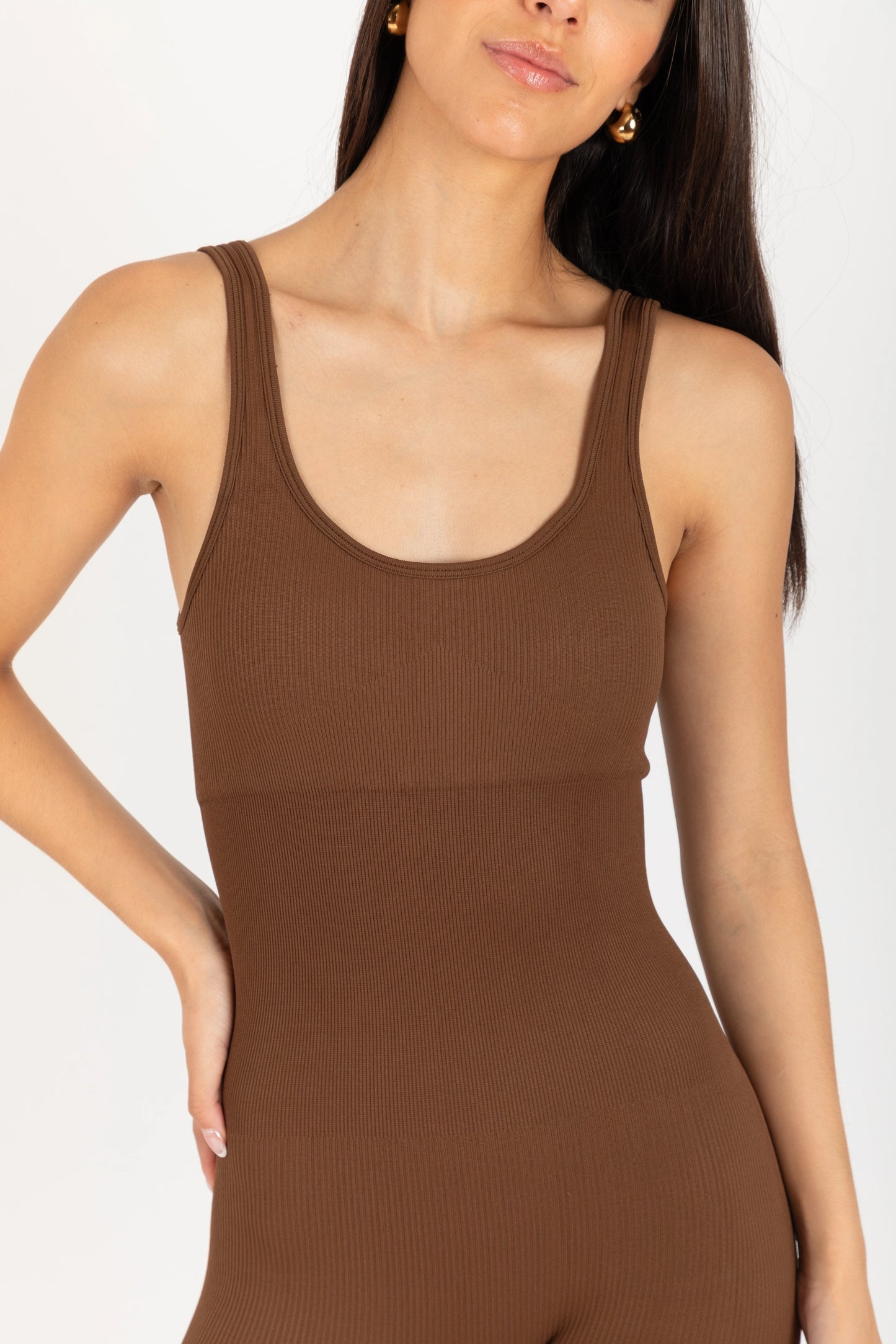 SCULPT FULL-LENGHT ONESIE BROWN