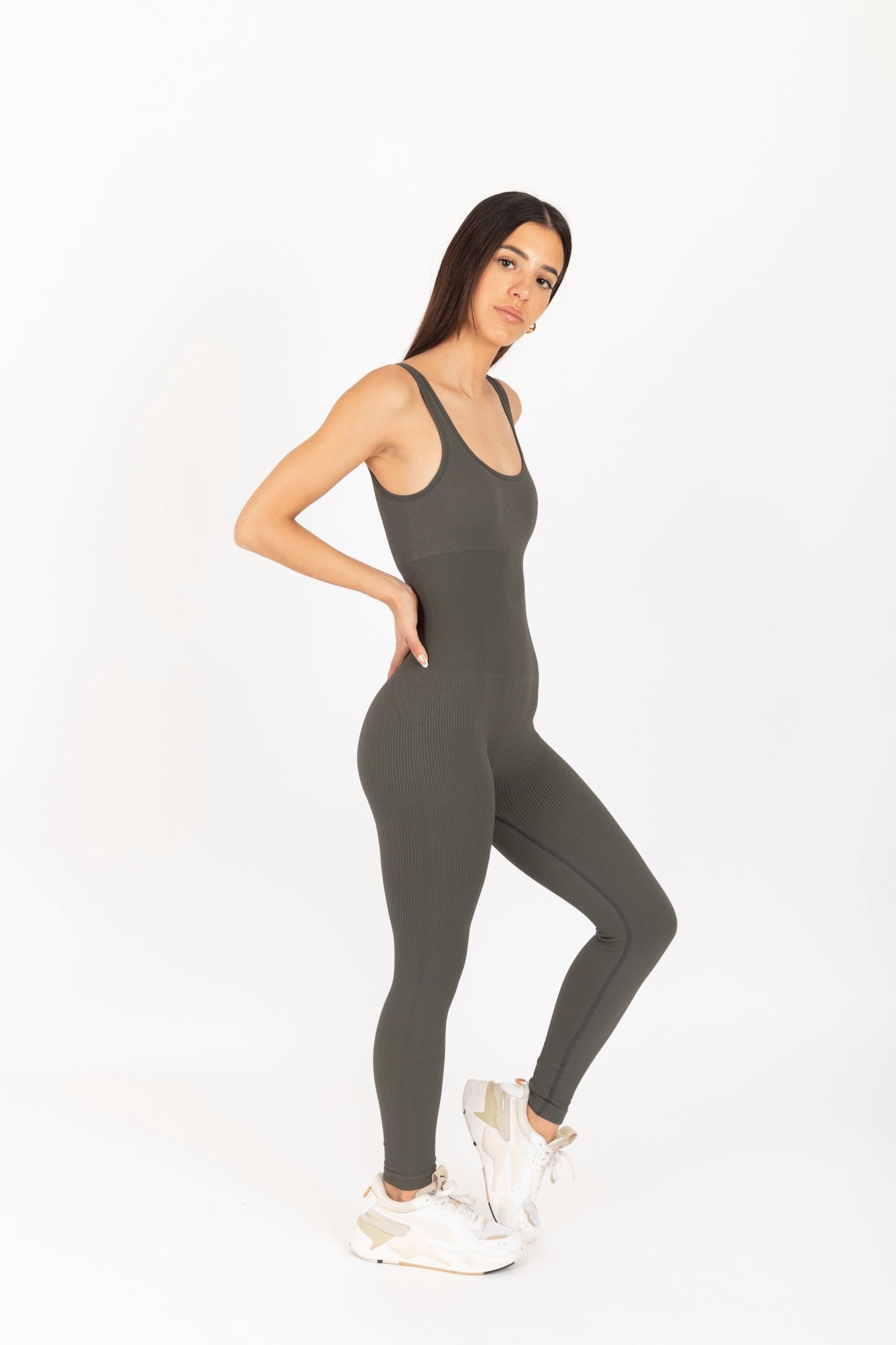 SCULPT FULL-LENGHT ONESIE OLIVE GREY