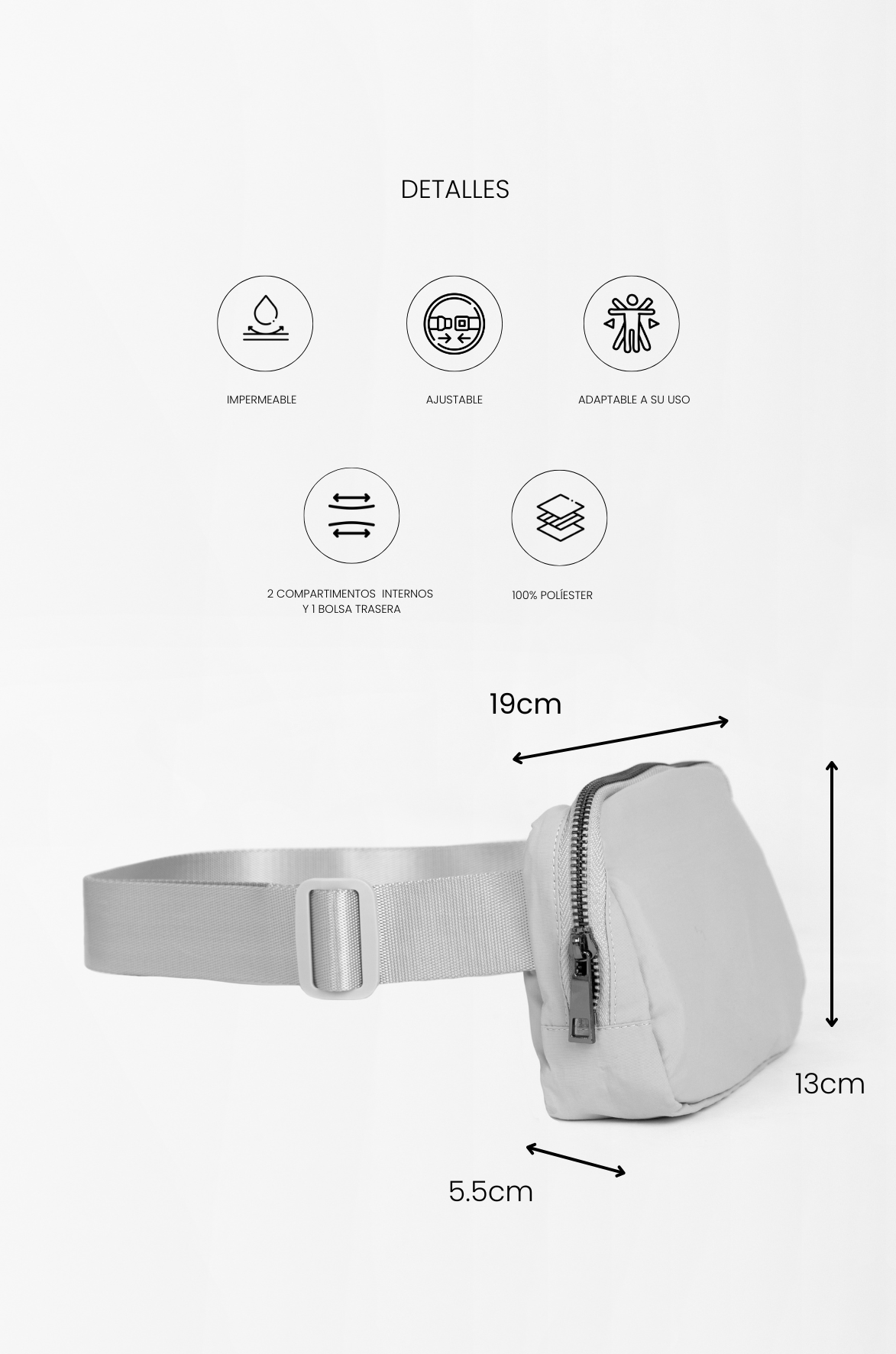 ESSENTIAL BELT BAG LIGHT GREY