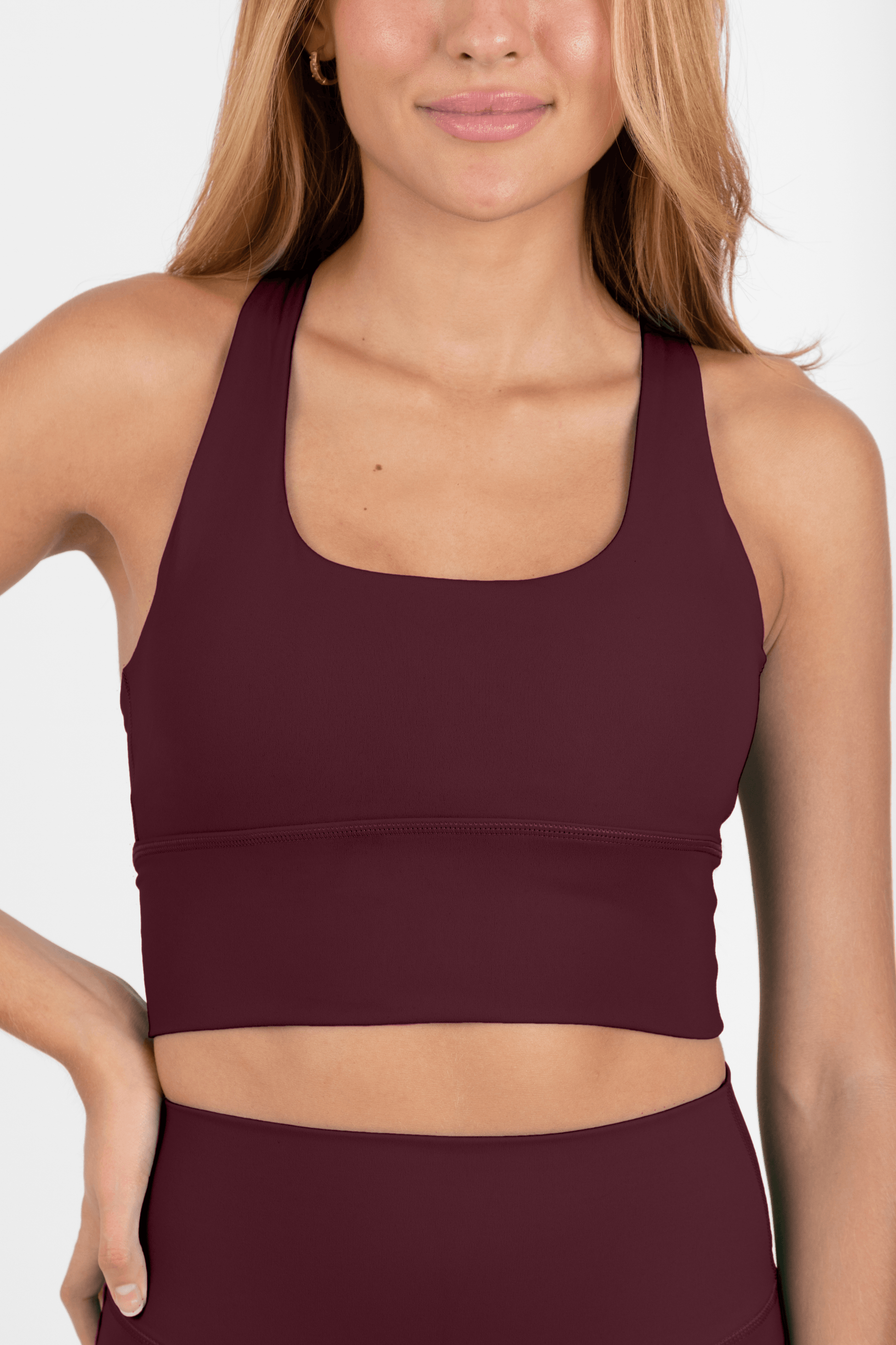 ELECTRIC SPORTS BRA WINE RED - Ziba Activewear